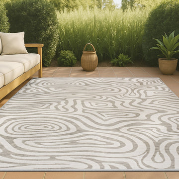Eryx Modern Bohemian Abstract Organic Reversible Machine-Washable Indoor/Outdoor Area Rug